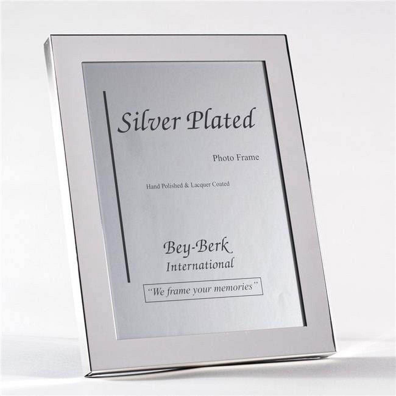 Picture of Bey-Berk International SF100-09 Silver Plated 4 x 6 in. Picture Frame with Easel Back - 5.25 x 0.75 x 8.25 in.