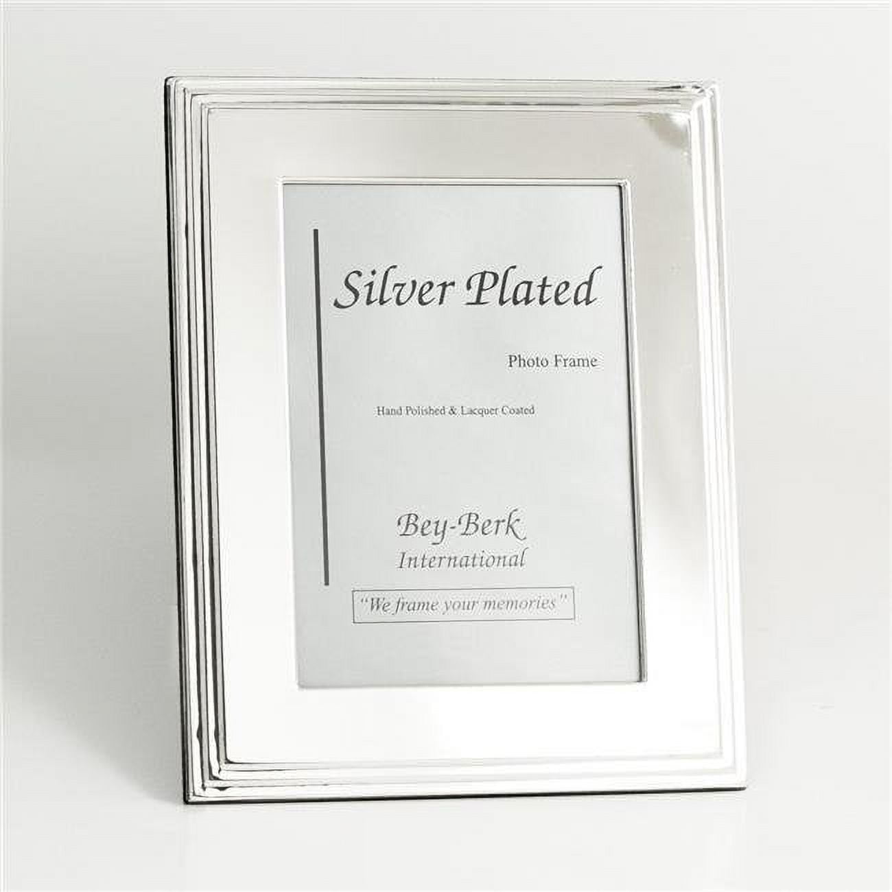 Picture of Bey-Berk International SF107-09 Silver Plated 4 x 6 in. Picture Frame with Easel Back - 6.35 x 0.25 x 8.5 in.