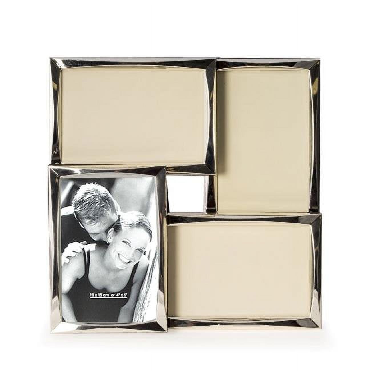 Picture of Bey-Berk International SF113-14 Silver Tone 4 Collage 4 x 6 in. Picture Frame with Easel Back
