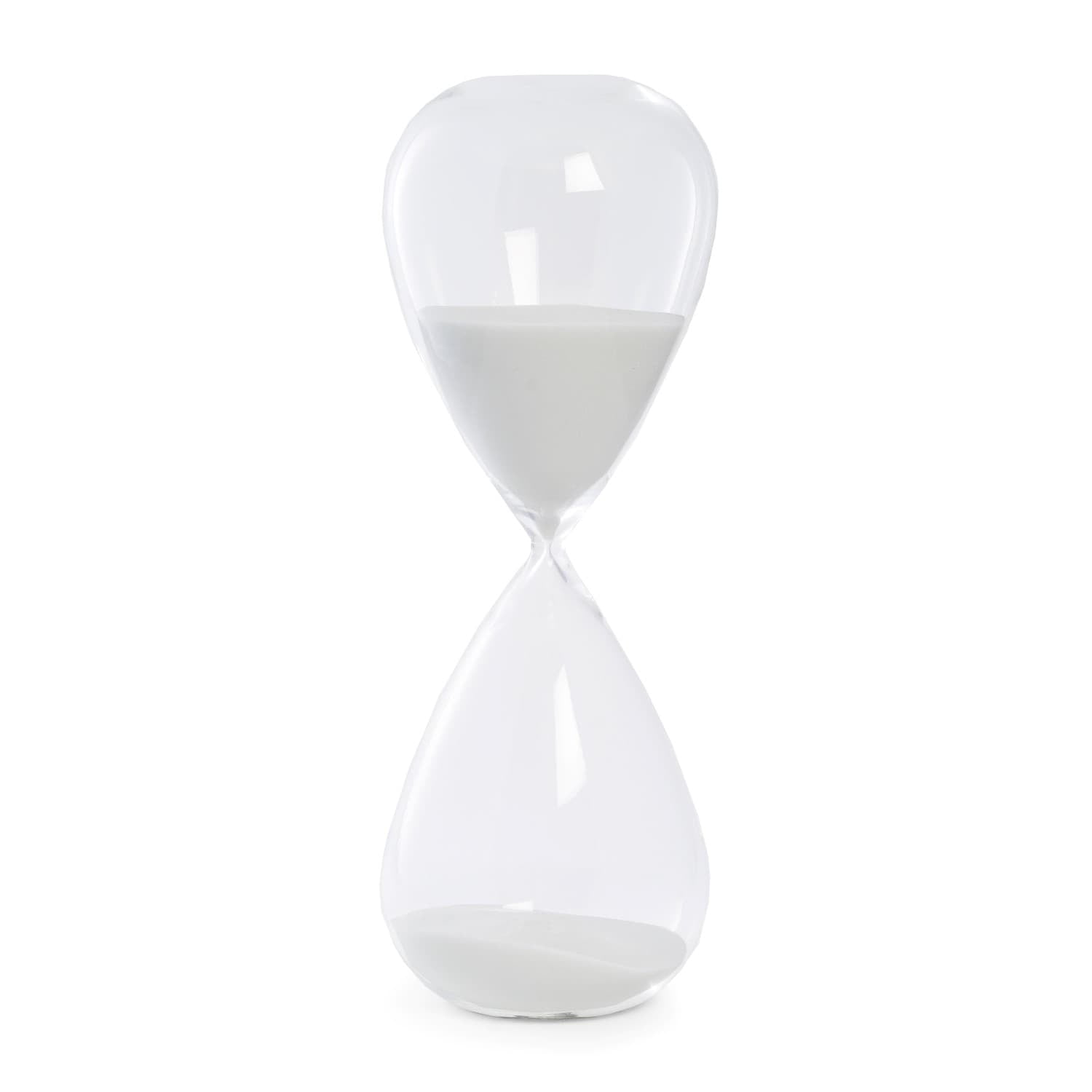 Picture of Bey-Berk International D838W 90 Minute Crystal Sand Timer with White Sand - Clear &amp; White