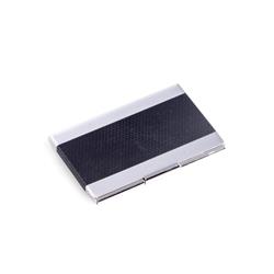 Picture of Bey-Berk International D269B Nickel Plated Business Card Case with Anodized Trim - Black