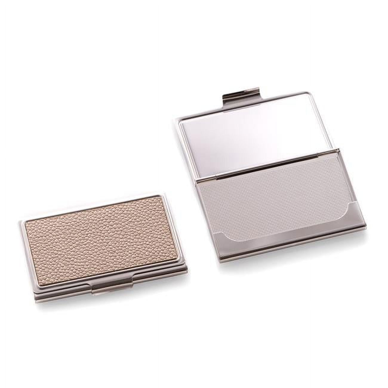 Picture of Bey-Berk International D245 Nickel Plated Business Card Case with Beige Stingray Design 