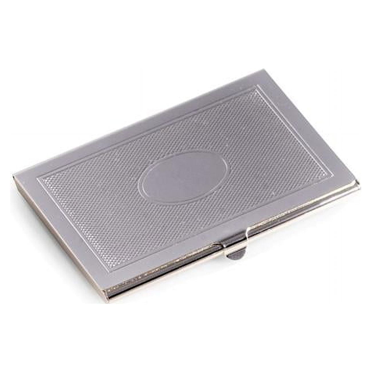 Picture of Bey-Berk International D266S Silver Plated Business Card Case with Oval Design 