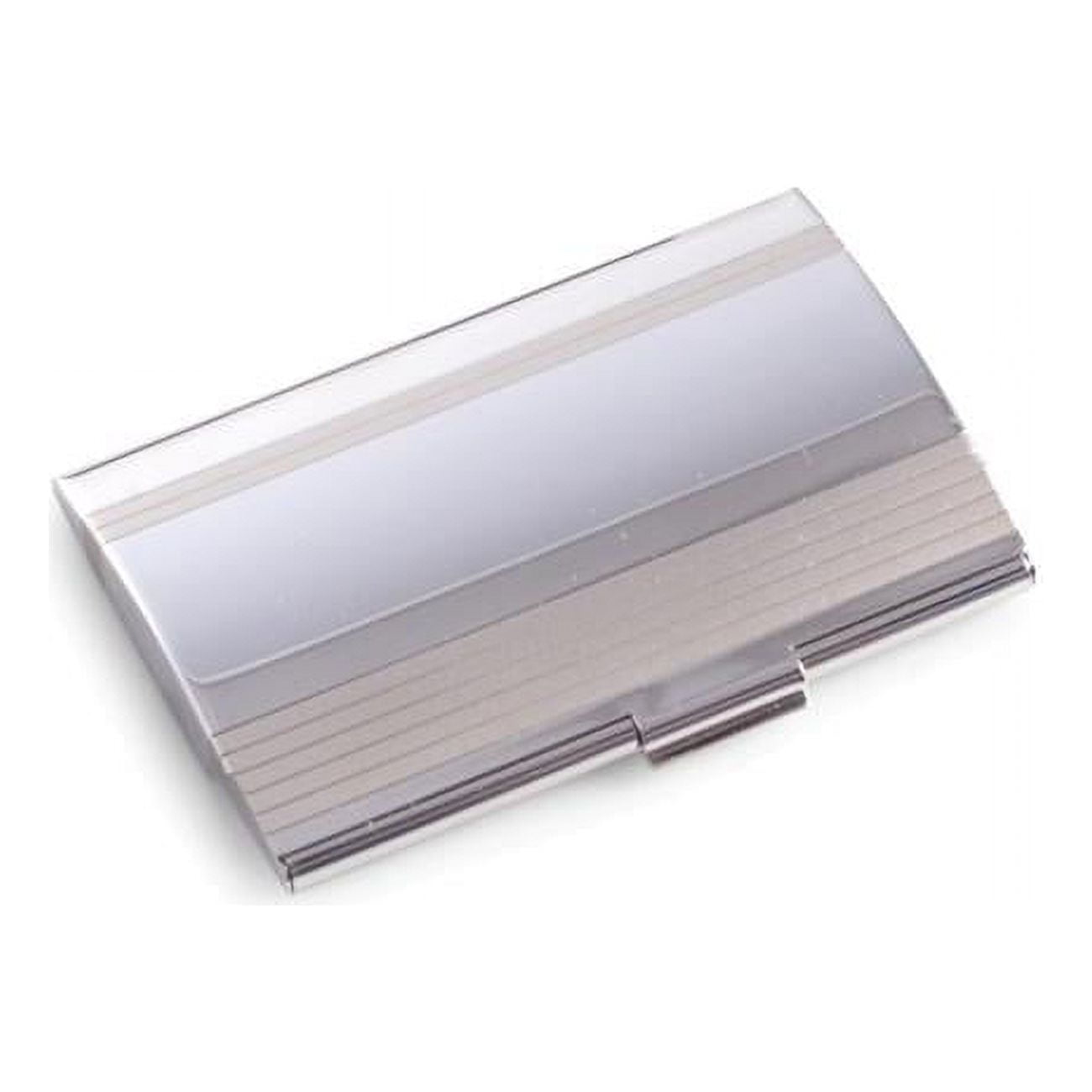 Picture of Bey-Berk International D293S Stainless Steel Business Card Case with Brushed &amp; Shiny Finish - Silver