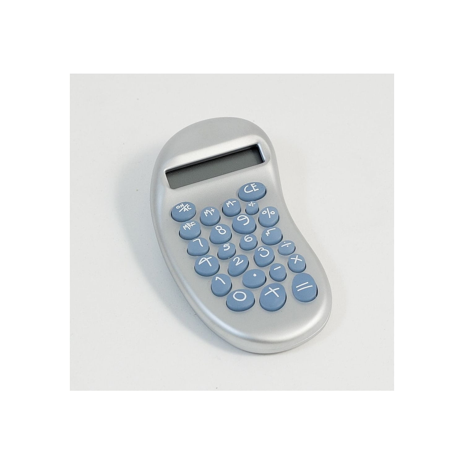 Picture of Bey-Berk International D382 Ergonomic Calculator with Satinized Pearl Finish - Silver