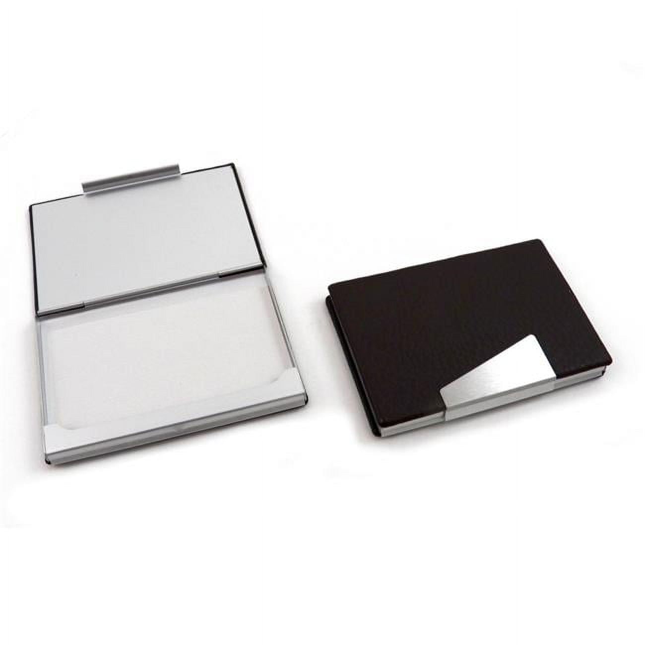 Picture of Bey-Berk International D259N Black Leather Business Card Case with Aluminum Trim 