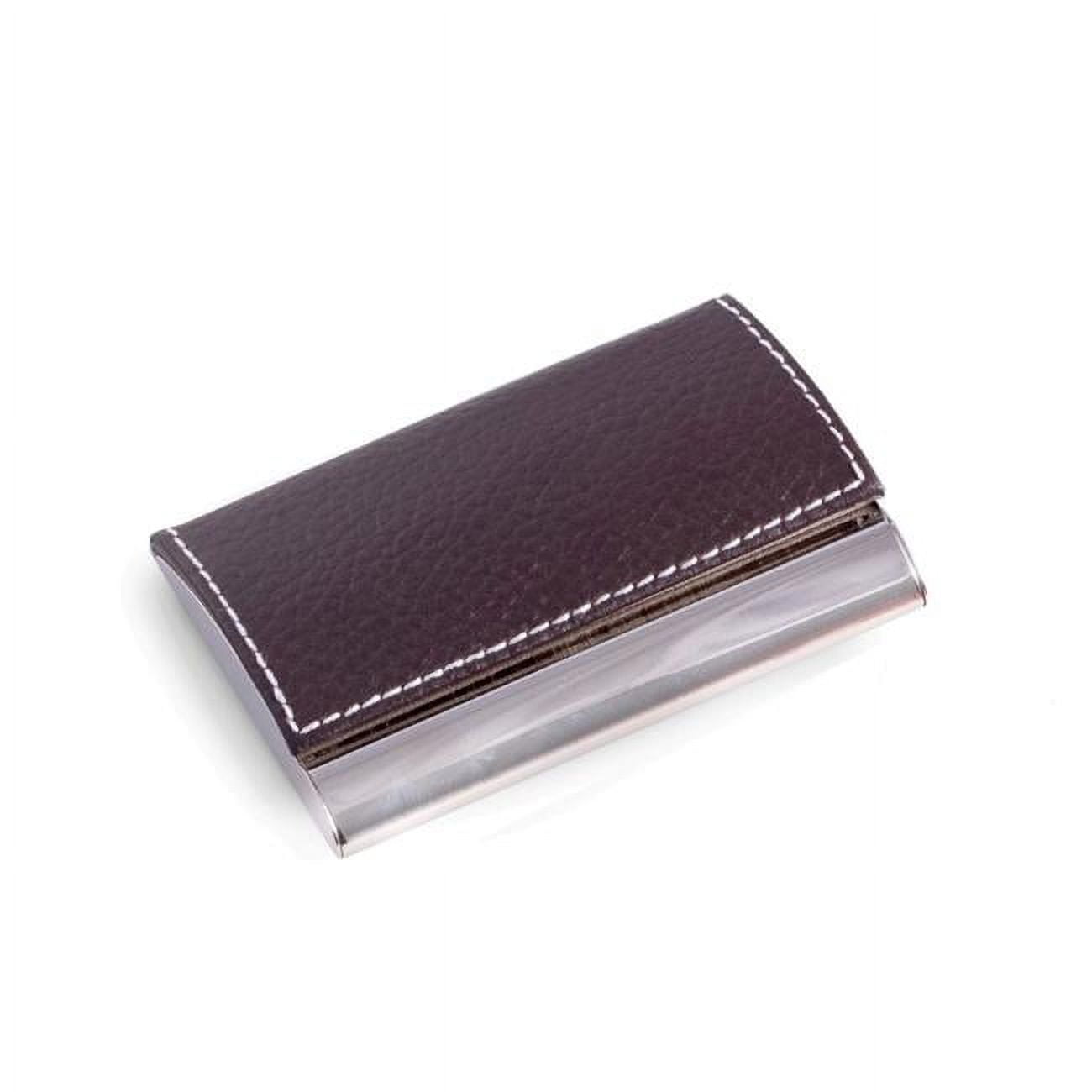 Picture of Bey-Berk International D253N Brown Leather Business Card Case with Magnetic Lid 