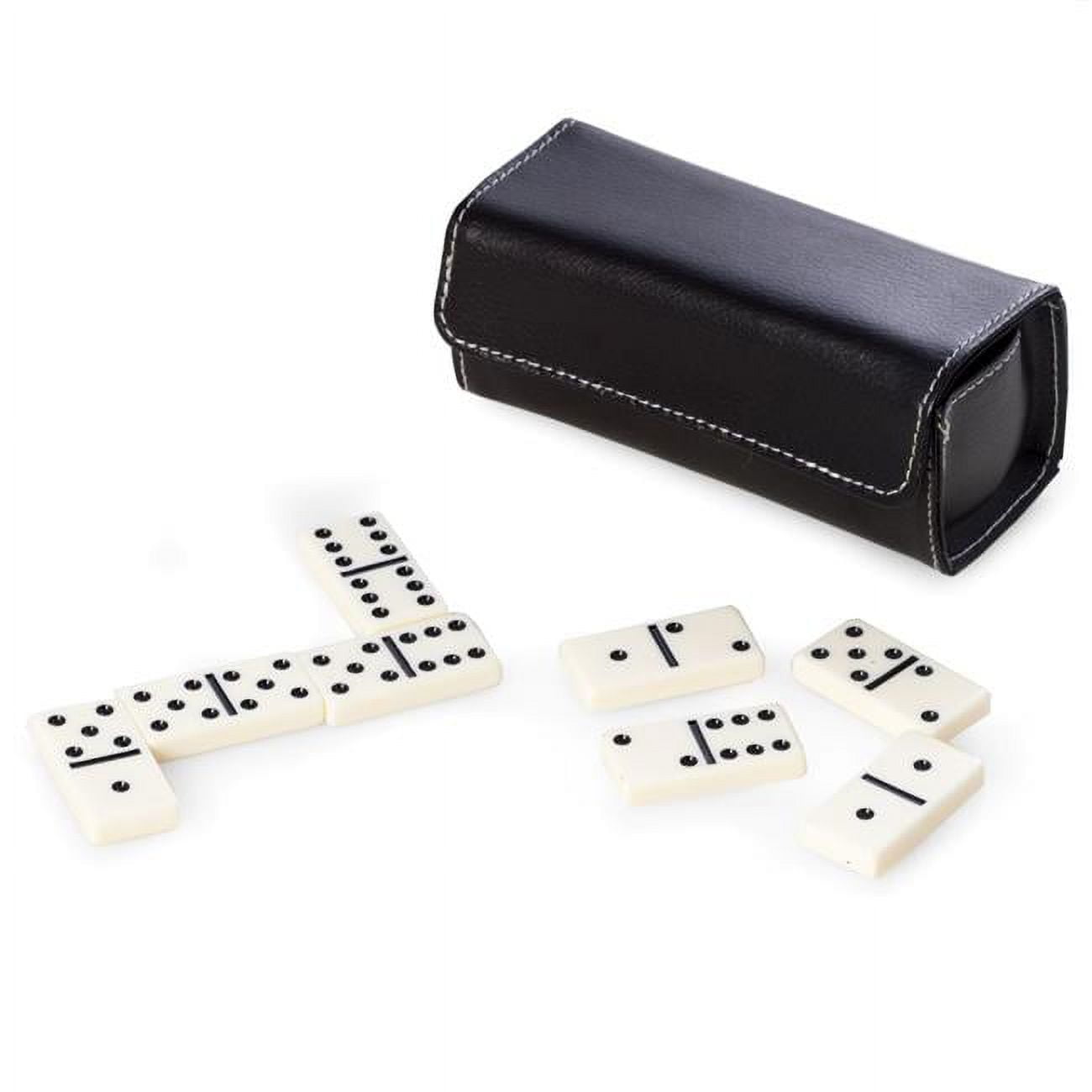 Picture of Bey-Berk International G525 Domino Set in Black Leather Case with Magnetic Closure