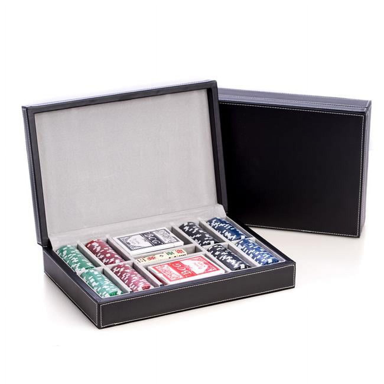 Picture of Bey-Berk International G535 Poker Set with 200 Chips in Leather Case&#44; Black