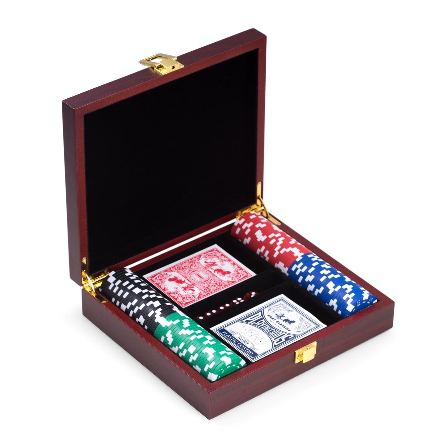 Picture of Bey-Berk International G555 Bey Berk Poker Set with 100 Clay Composite Chips&#44; Rosewood