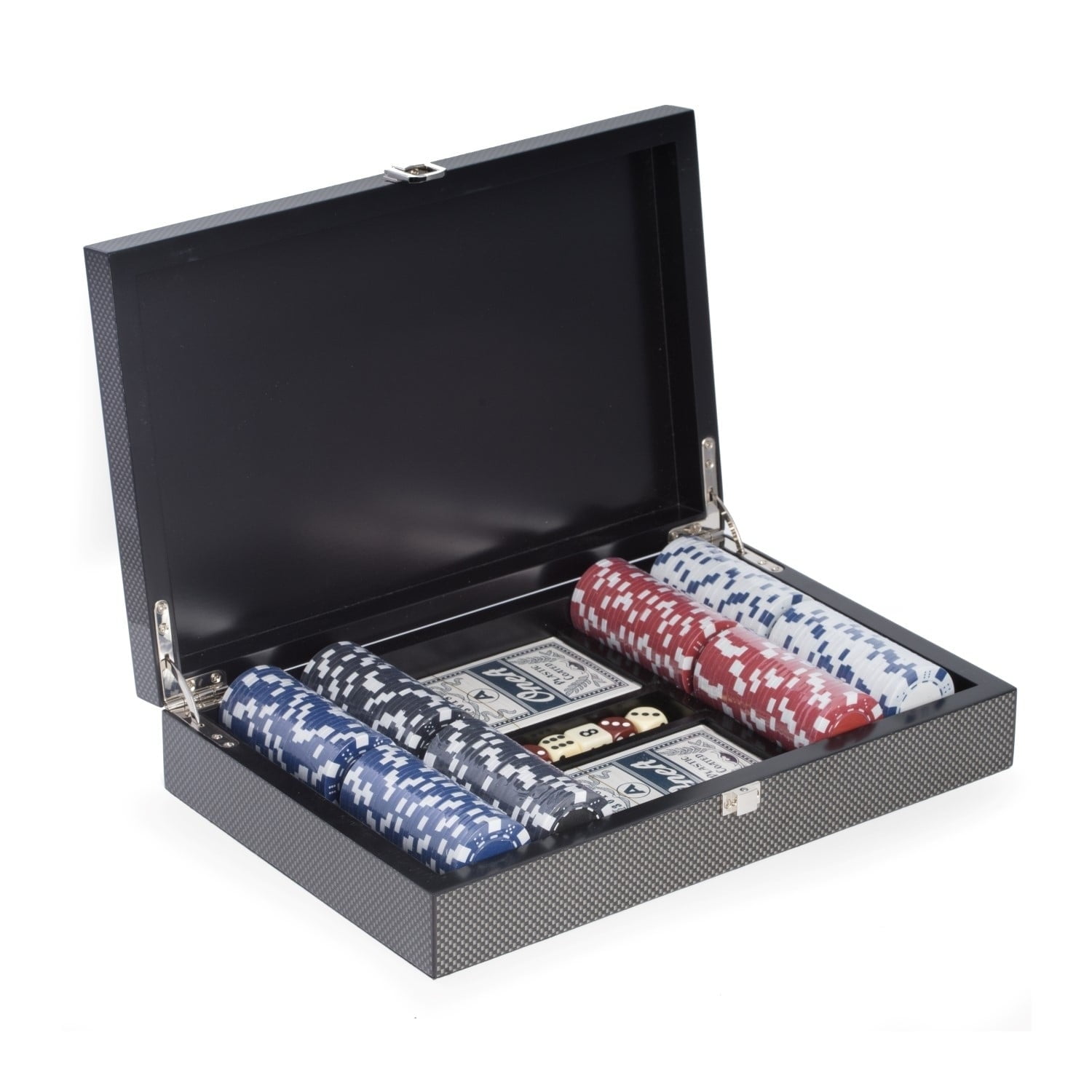 Picture of Bey-Berk International G556 Poker Set with 200 Clay Composite Chips&#44; Black &amp; Gray