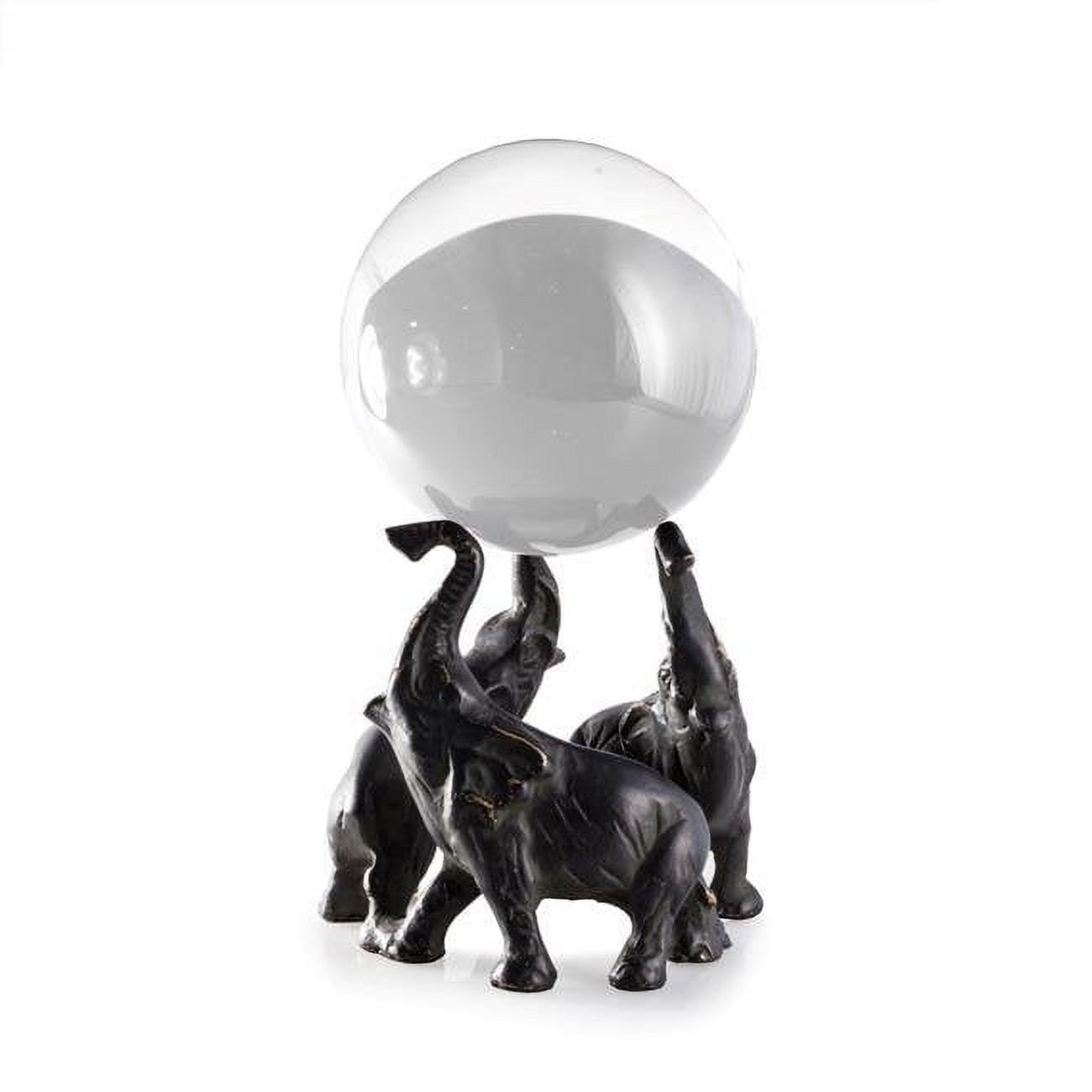 Picture of Bey-Berk International R61E Cast Metal Elephant Ball Holder with Patina Finish&#44; Black