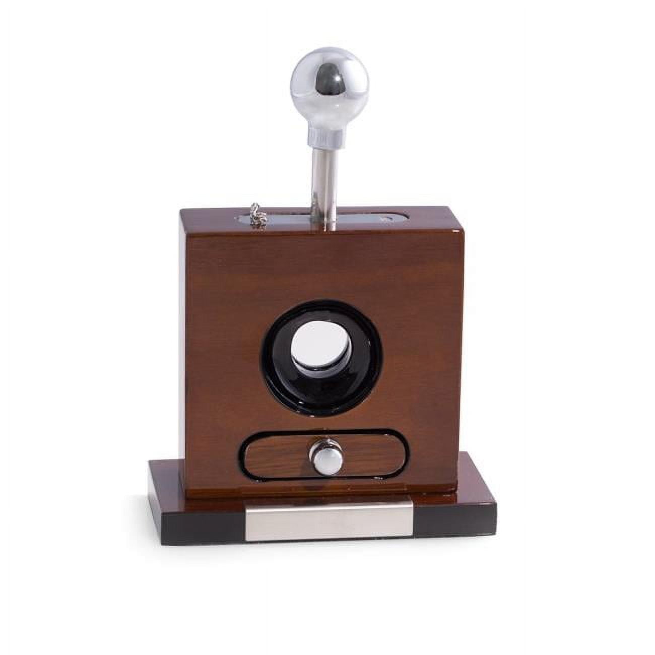 Picture of Bey-Berk International C115 Table Top Cigar Cutter with Cuttings Drawer - Lacquered Walnut Wood