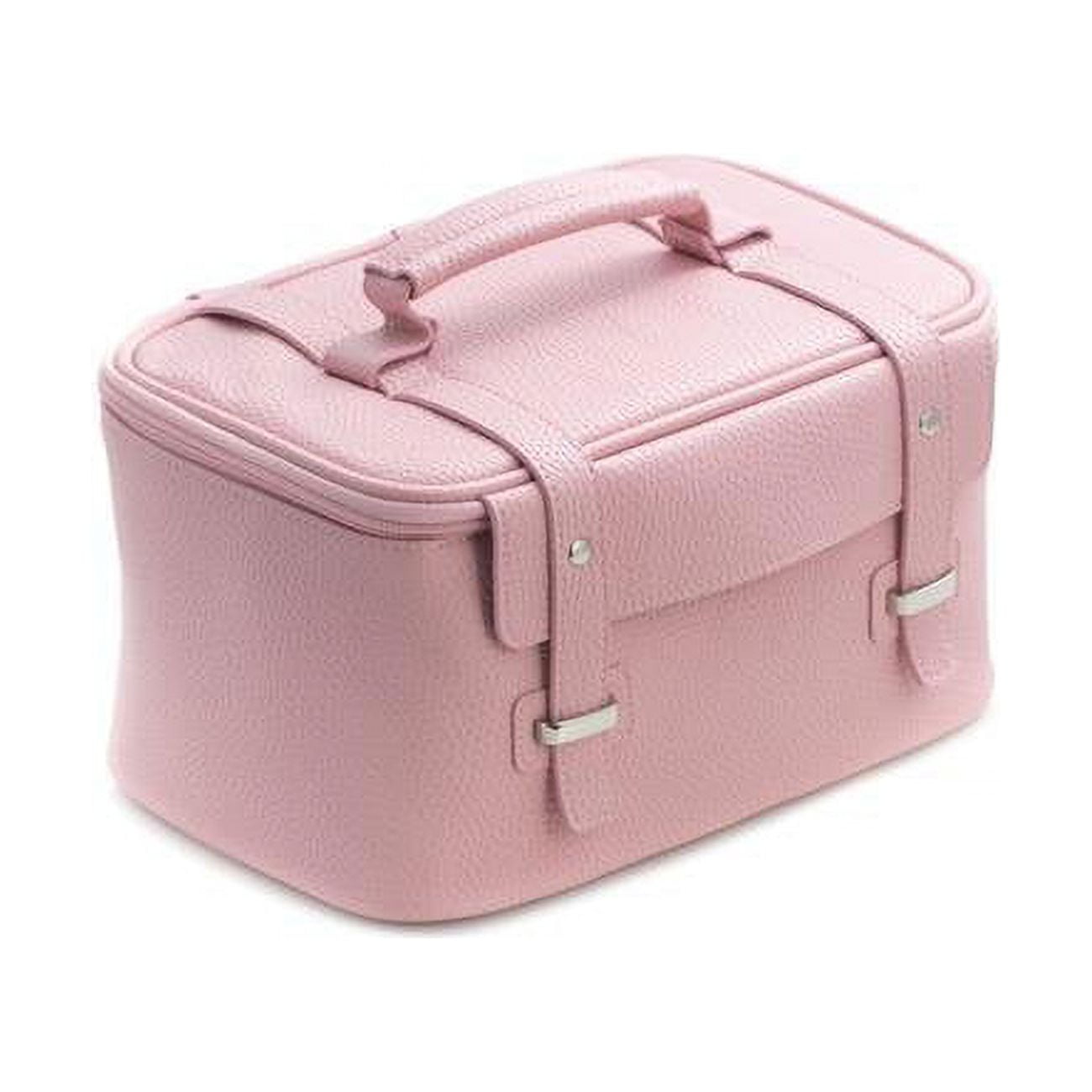Picture of Bey-Berk International BB264P Pink Leatherette Travel Makeup Case Kit
