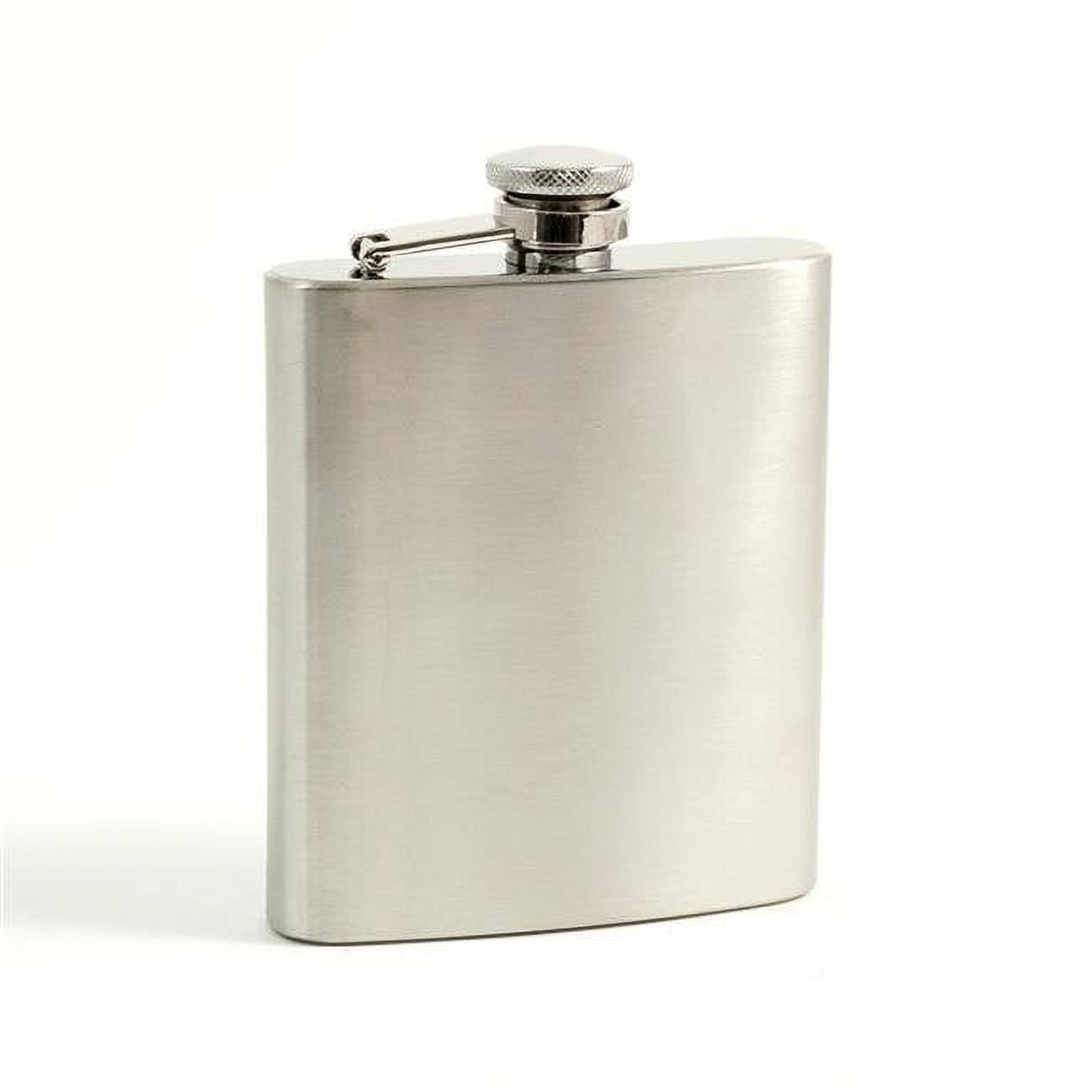 Picture of Bey-Berk International FS107S 7 oz Stainless Steel Flask in a Satin Finish with Captive Cap &amp; Durable Rubber Seal - Silver