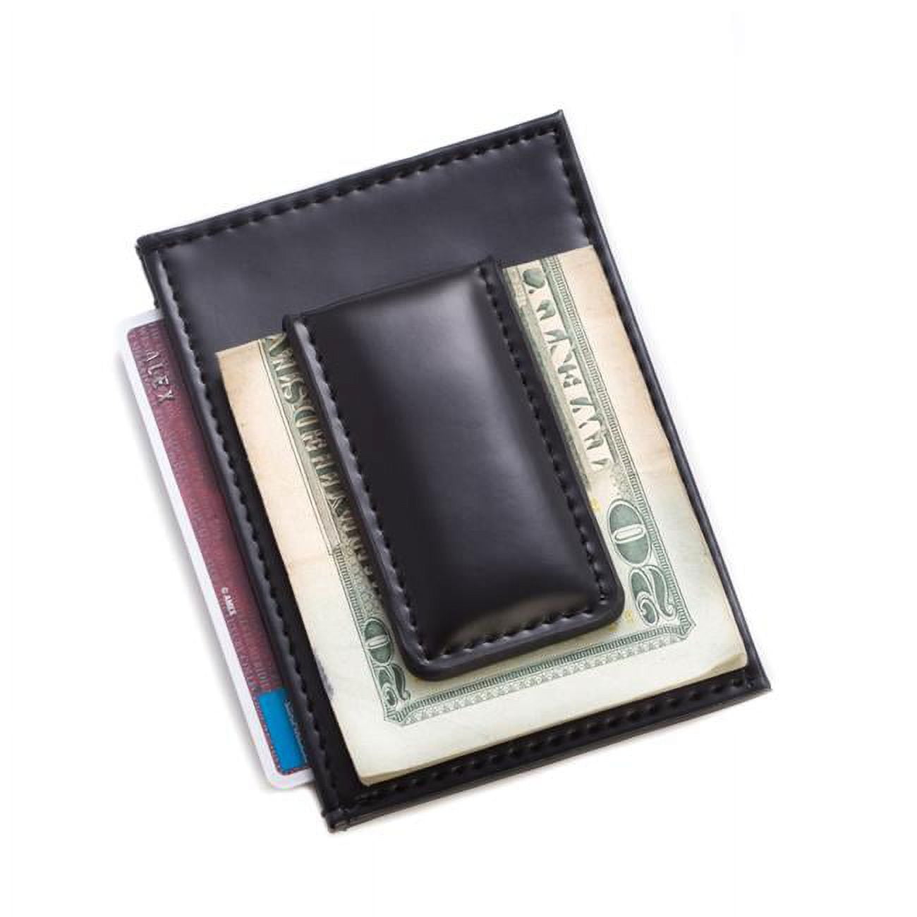 Picture of Bey-Berk International BB516B Leather Magnetic Money Clip &amp; Wallet with ID Window - Black