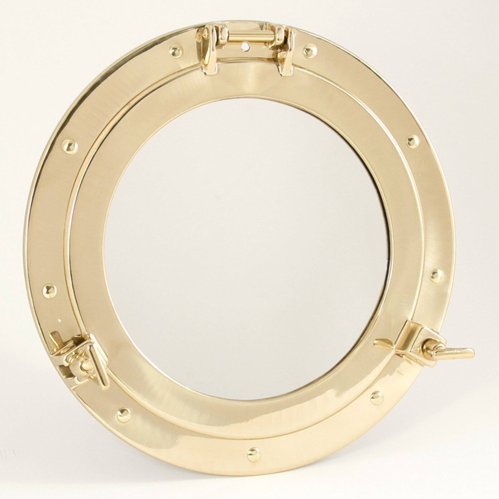Picture of Bey-Berk International BB05 11.5 in. Brass Porthole Mirror&#44; Gold