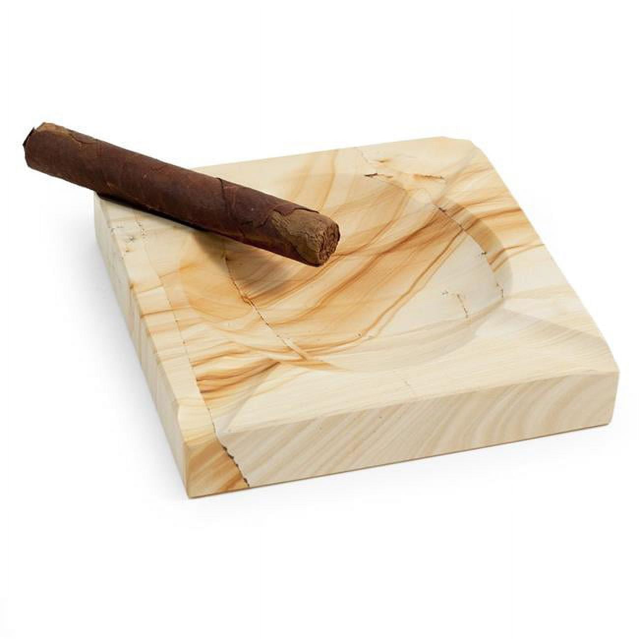 Picture of Bey-Berk International C304 Square Marble Four Cigar Ashtray, Natural