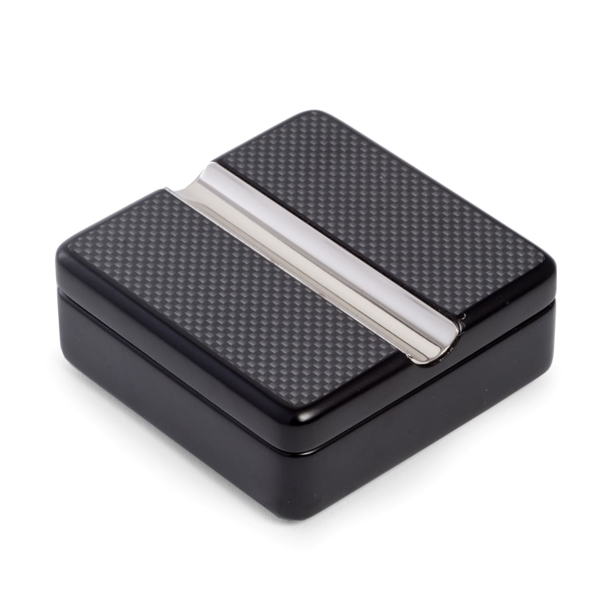 Picture of Bey-Berk International C311 Carbon Fiber Pivot Design Single Cigar Ashtray - Black &amp; Grey