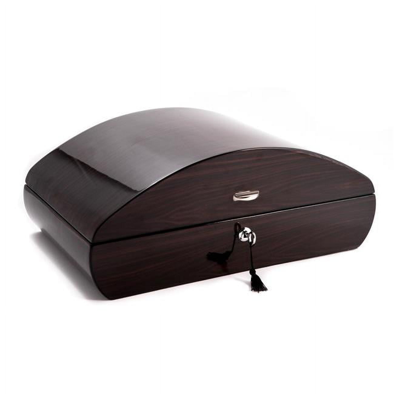 Picture of Bey-Berk International C418 Lacquered Wood 100 Cigar Humidor with Spanish Cedar Lining & Tray, Ebony
