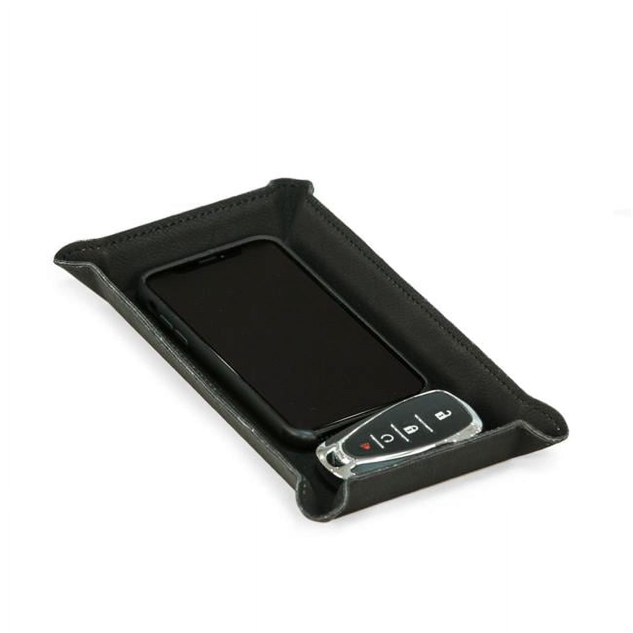 Picture of Bey-Berk International UC101B Black Leatherette Rectangular Valet Tray