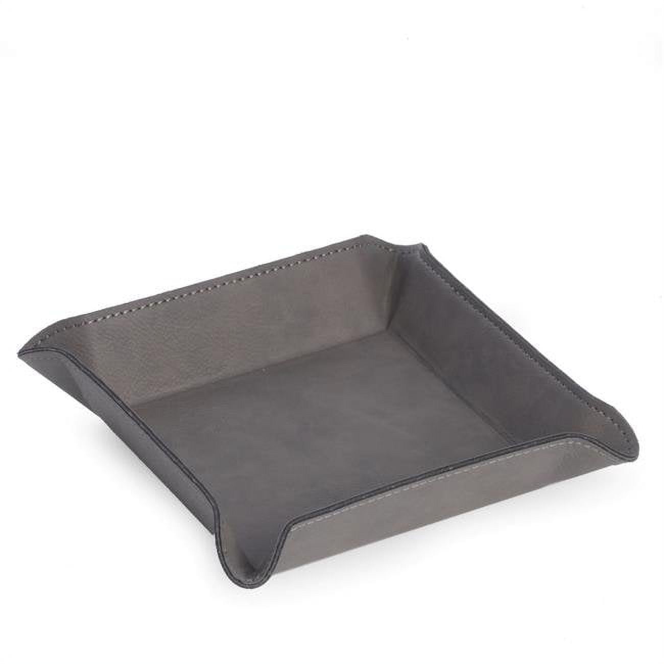 Picture of Bey-Berk International UC100G Leatherette Square Valet Tray, Grey 