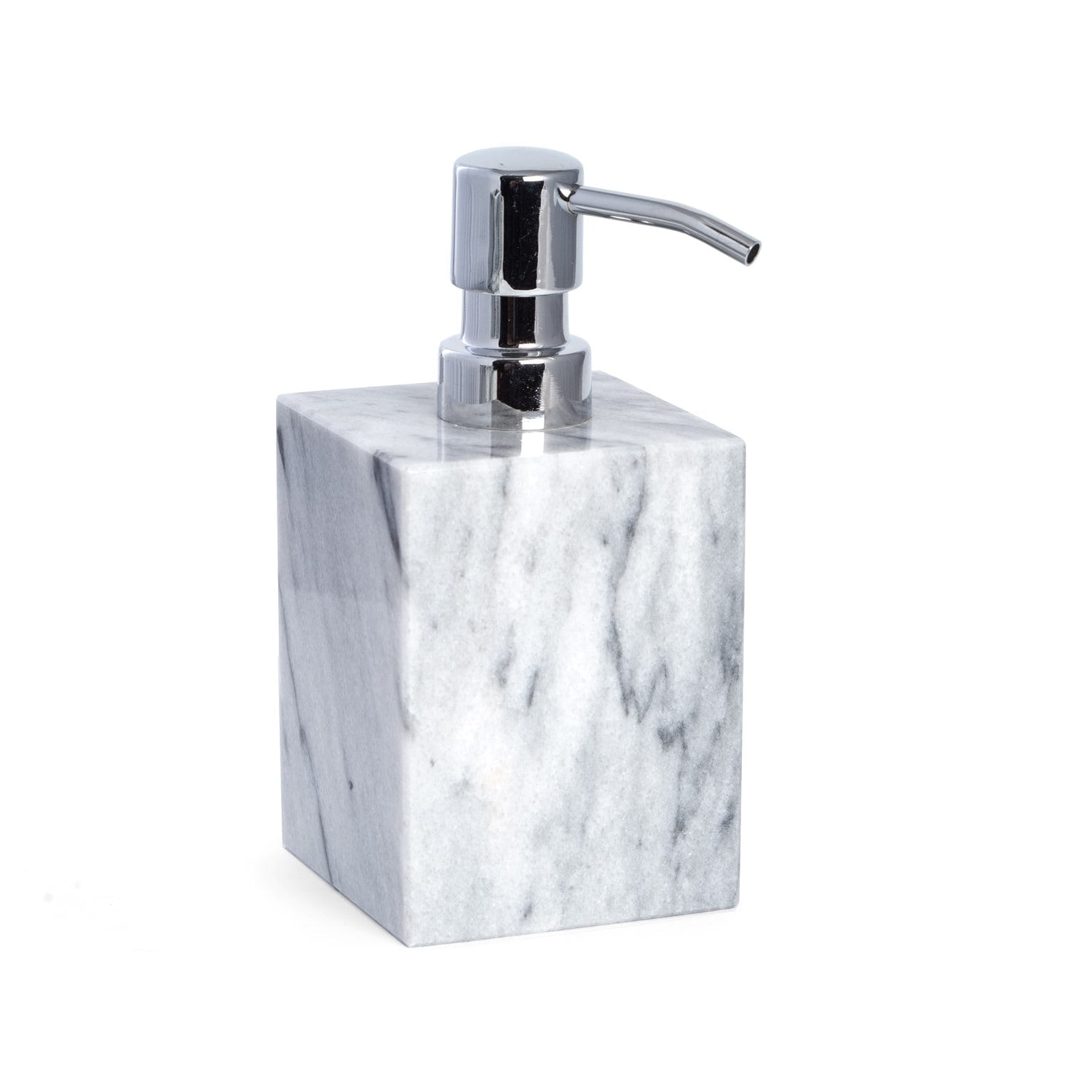 Picture of Bey-Berk International TT204G Marble Bath Soap Dispenser in Cloud - White &amp; Grey