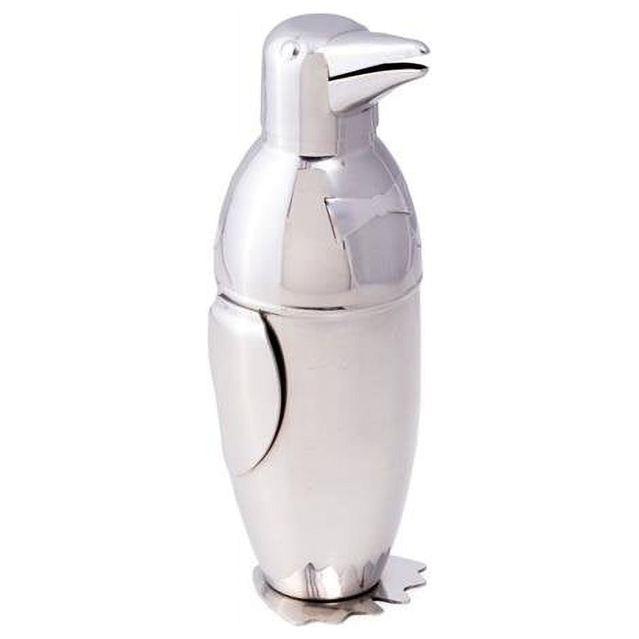 Picture of Bey-Berk International BS947 17 oz Stainless Steel Penguin Design Shaker with Strainer Top - Silver