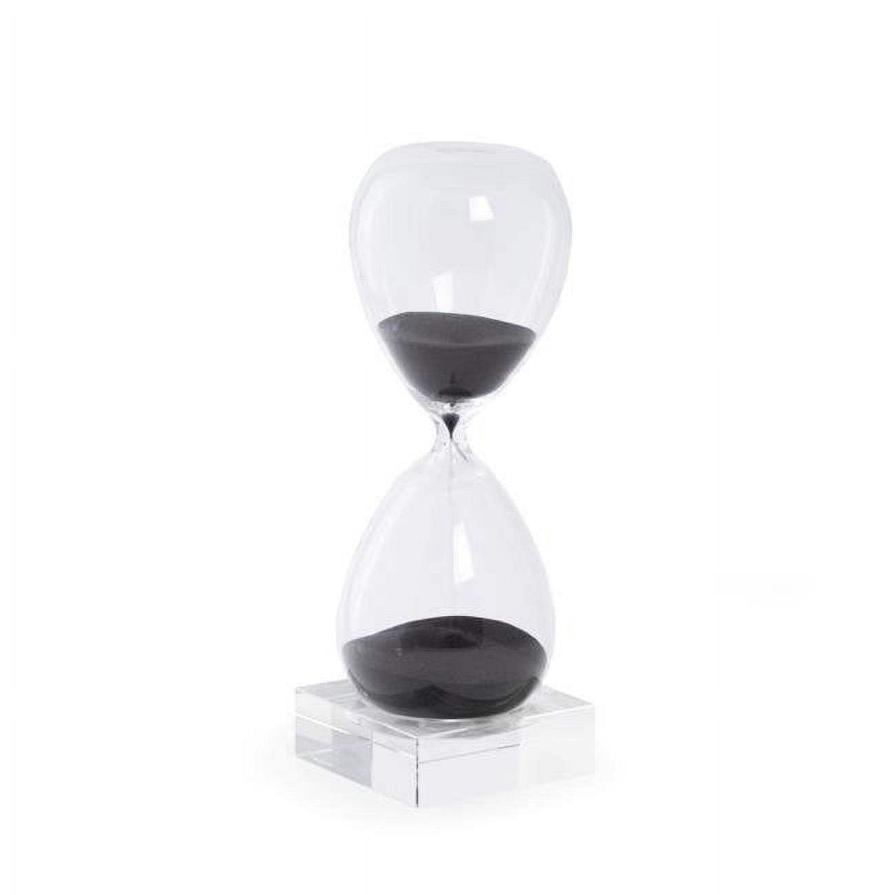 Picture of Bey-Berk International D837B 60 Minute Crystal Sand Timer on Crystal Base with Sand - Black &amp; Clear
