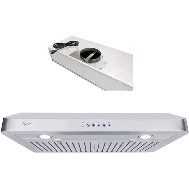 Picture of Awoco RH-C06-36 Awoco RH-C06-36 36&apos;W Ducted Under Cabinet 4 Speeds 6&apos; Top Vent Stainless Steel Range Hood