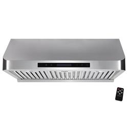 Picture of Awoco RH-S10-36S Awoco RH-S10-36S 36&apos;W 7&apos;H Ducted Under Cabinet 4 Speeds 8 Top Vent Stainless Steel Range Hood