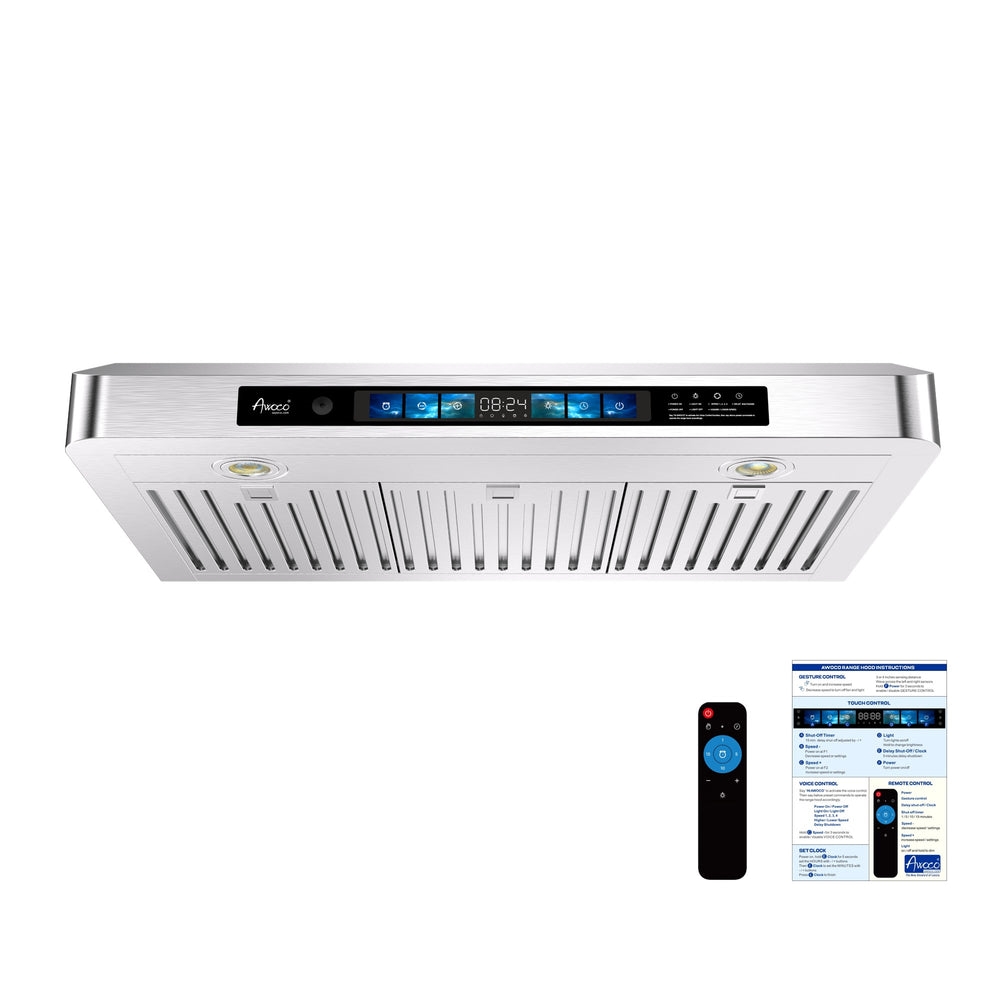 Picture of Awoco RH-UC6-V36 36' Under Cabinet 6'H Stainless Steel Range Hood, Voice Control