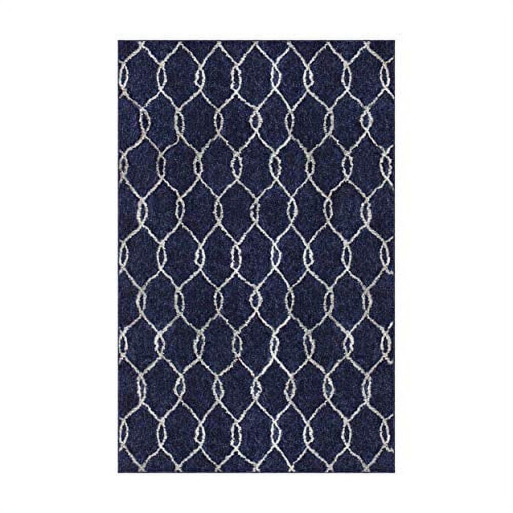 Picture of buyMATS 87-602-3200-80001000 8 x 10 in. Artistic Trellis Light Navy & Multi Color Rug