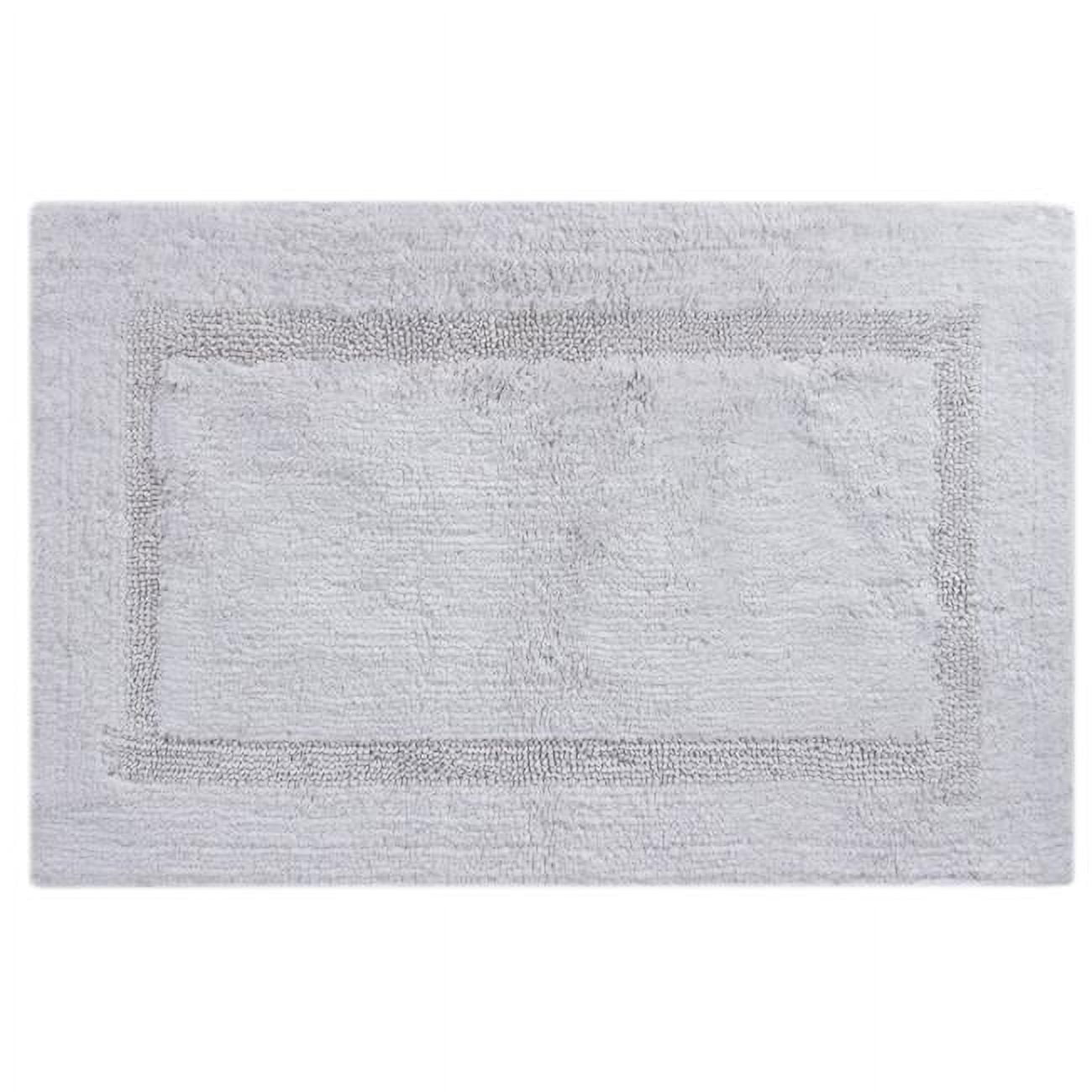 Picture of buyMATS 86-IBO-5403-02400040 24 x 40 in. Inset Border White Cotton Bath Mat