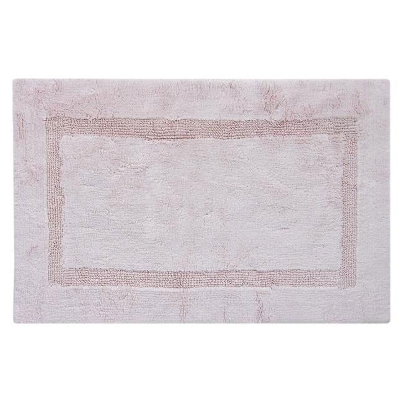 Picture of buyMATS 86-IBO-5406-02400040 24 x 40 in. Inset Border Blush Cotton Bath Mat