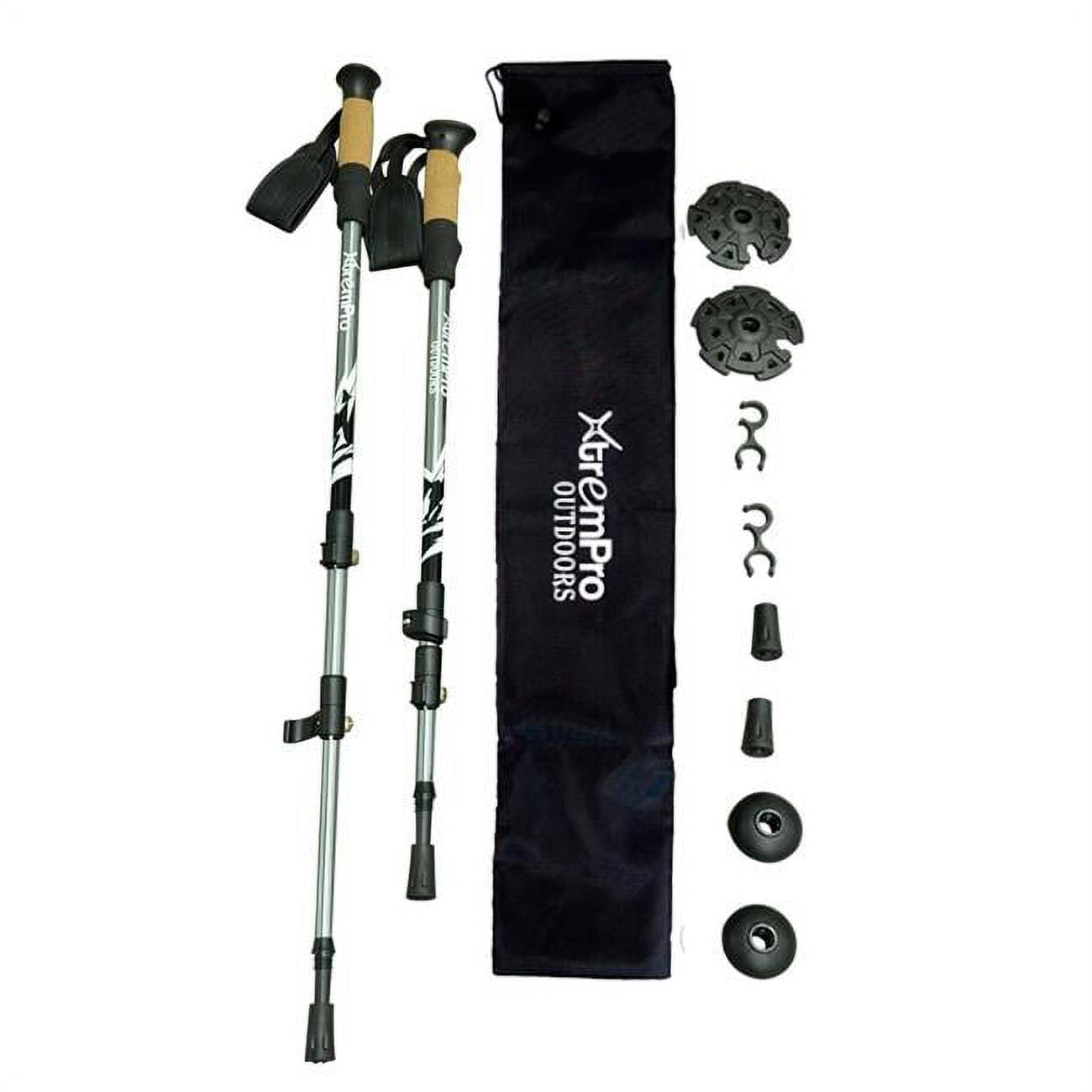 Hiking Trekking Poles Sticks, Silver - 2 Piece