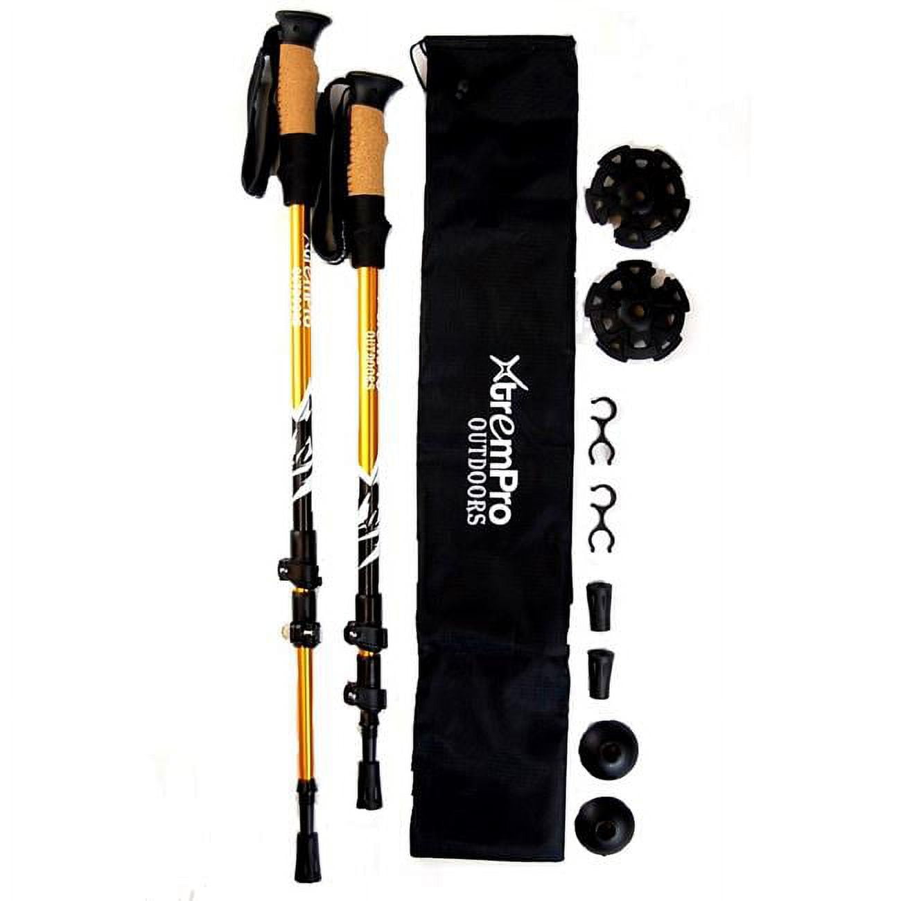 Hiking Trekking Poles Sticks, Gold - 2 Piece