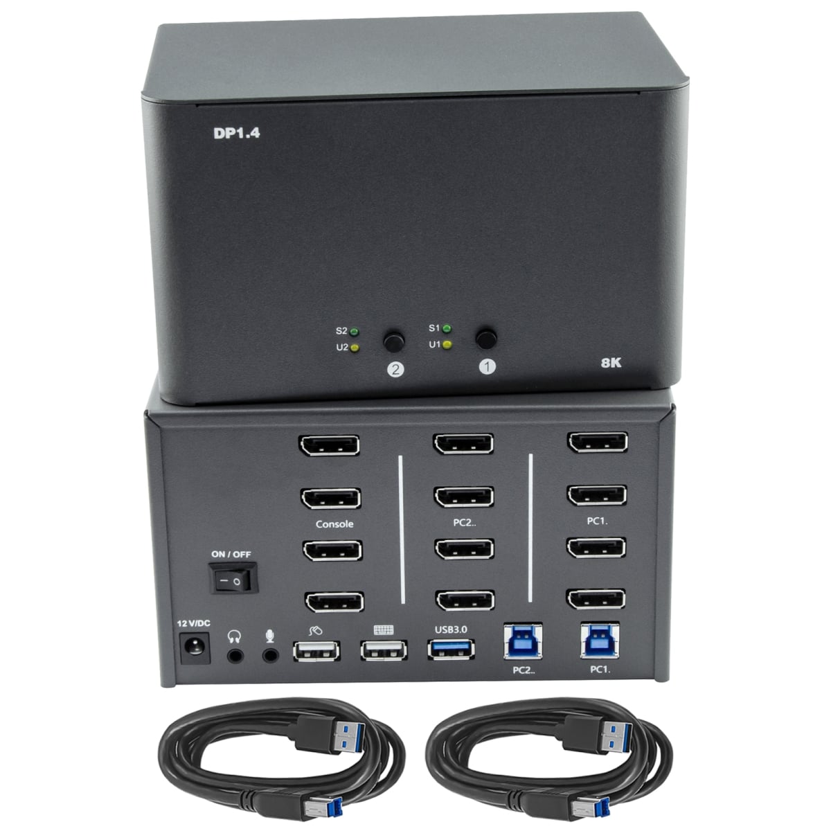Bytecc KVM-DP2-4 2 In 4 Out 8K Displayport 1.4 Kvm Swith