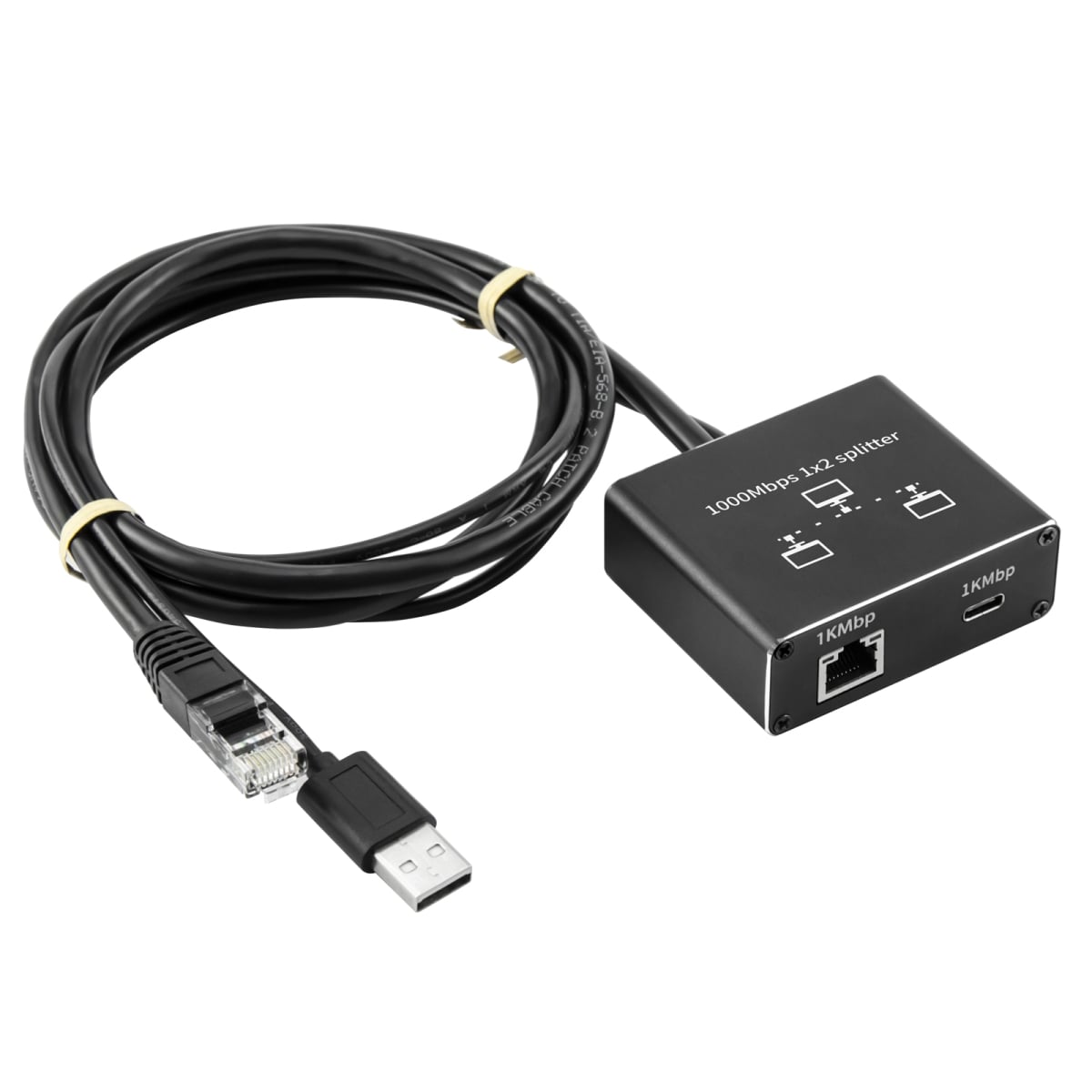 Bytecc RJ-SP102K 1000Mbps 1X2 Ethernet  Internet Splitter With Cable