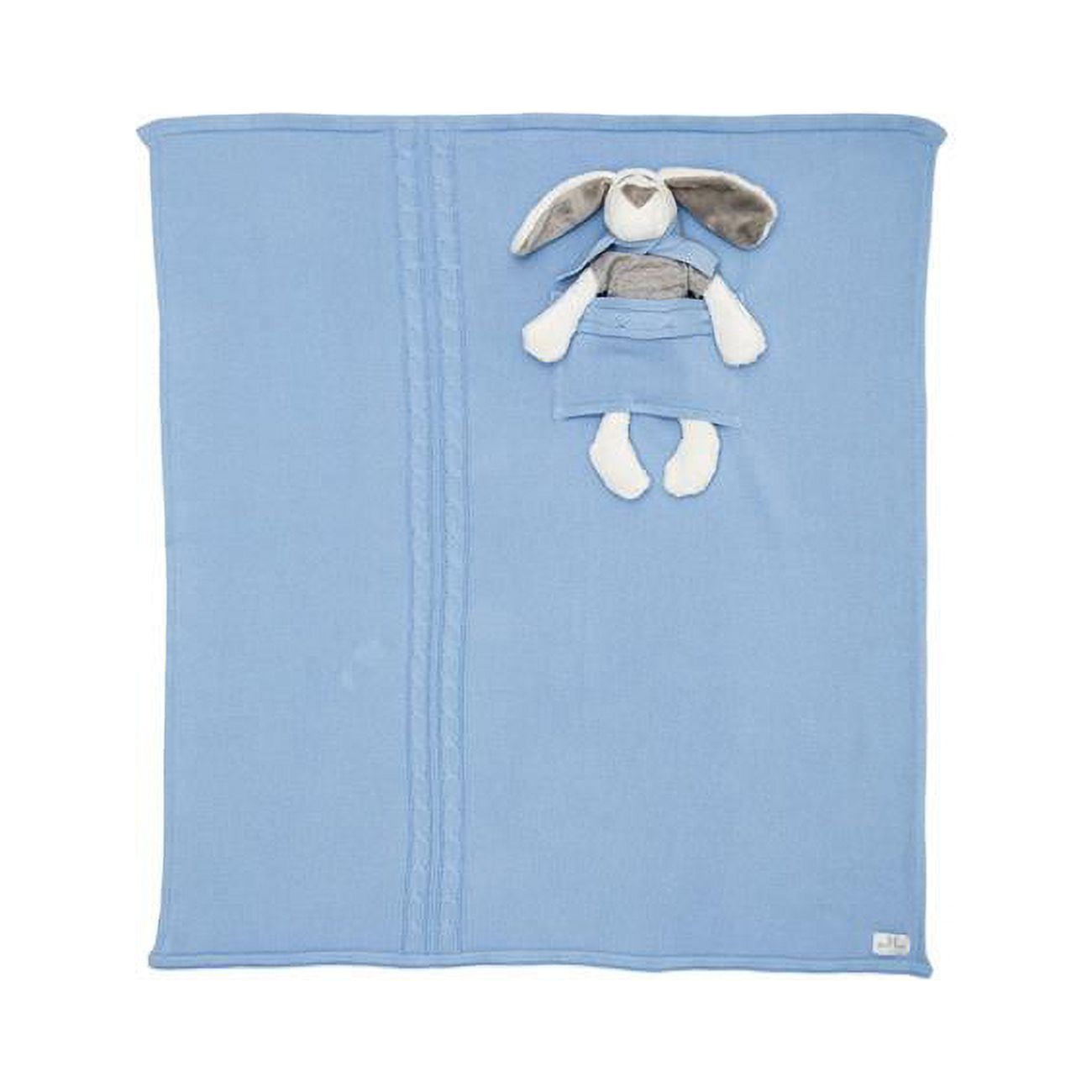 ML1512AC-ML1512AC2S Knitted baby blanket Plus Soft Toy, Blue - Small