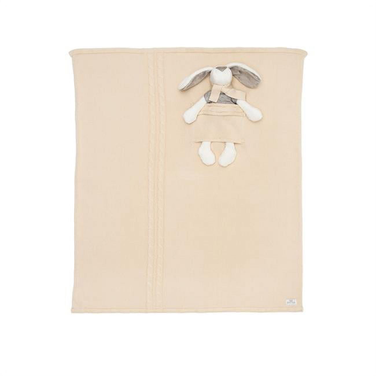 ML1512AC-ML1512AC3S Knitted baby blanket Plus Soft Toy, Beige - Small