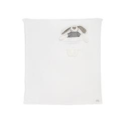 ML1512AC-ML1512AC5S Knitted baby blanket Plus Soft Toy, White - Small