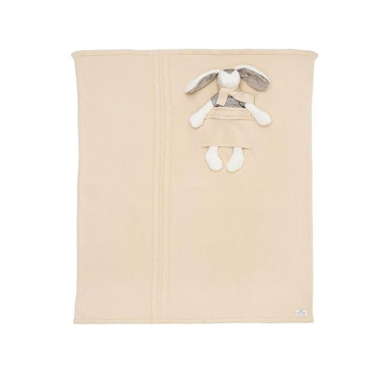 ML1512AC-ML1512AC3M Knitted baby blanket Plus Soft Toy, Beige - Medium