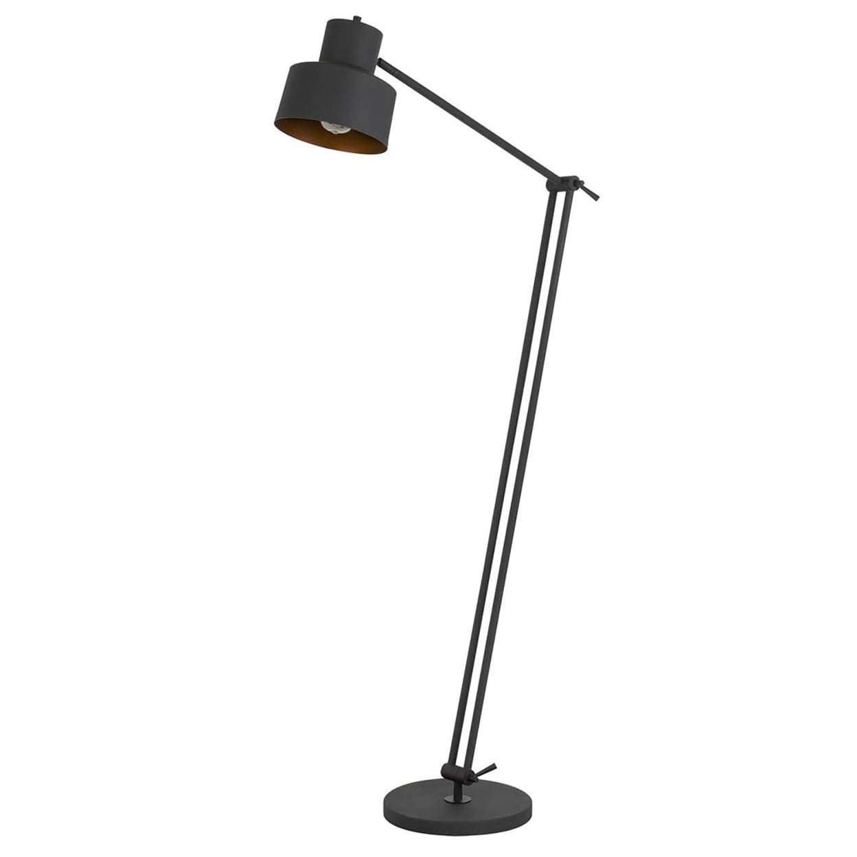 Picture of Cal Lighting BO-2966FL 60W Davidson Metal Floor Portable Lamp with Weighted Base&#44; Adjustable Upper & Lower Arms & On off Socket Switch - Matte Black