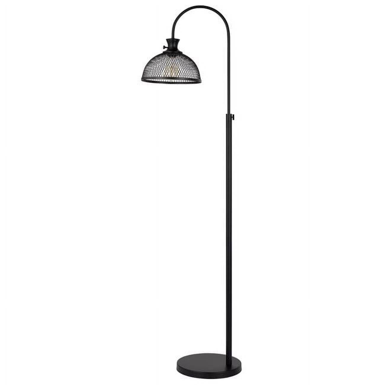 Picture of Cal Lighting BO-3074FL 60W Lewiston Metal Downbridge Adjustable Floor Lamp with Mesh Shade, Black