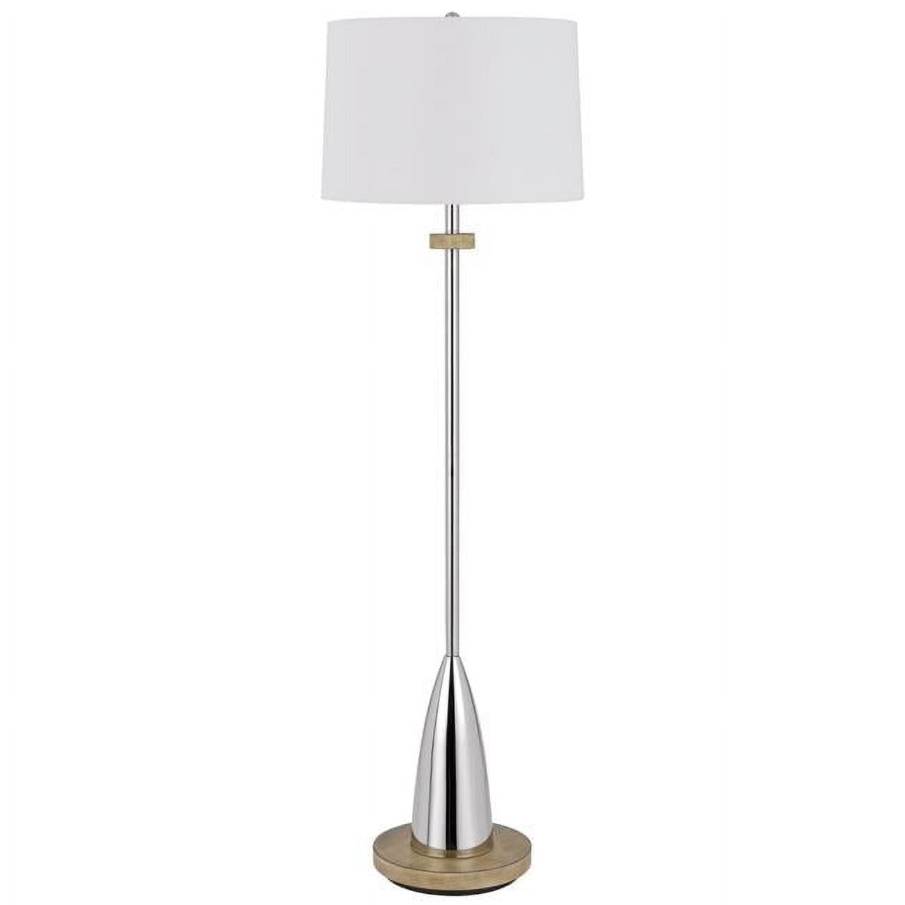 Picture of Cal Lighting BO-3054FL 150W 3 Way Lockport Metal Floor Lamp with Rubber Wood Base
