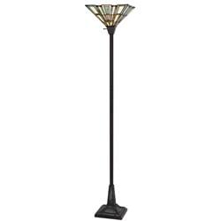 Picture of Cal Lighting BO-3100TR 150W 3-Way Metal & Resin Tiffany Torchiere Floor Lamp&#44; Dark Bronze