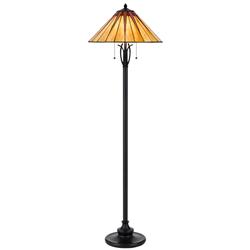 Picture of Cal Lighting BO-3105FL 60W x 2 Metal & Resin Tiffany Floor Lamp&#44; Dark Bronze
