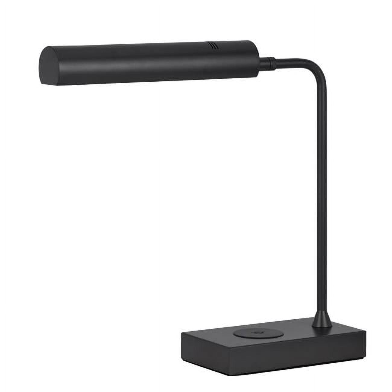 12W Delray Intergrated LED Metal Desk Lamp with Wireless Charging Port, Matte Black -  RADIANT, RA2822463