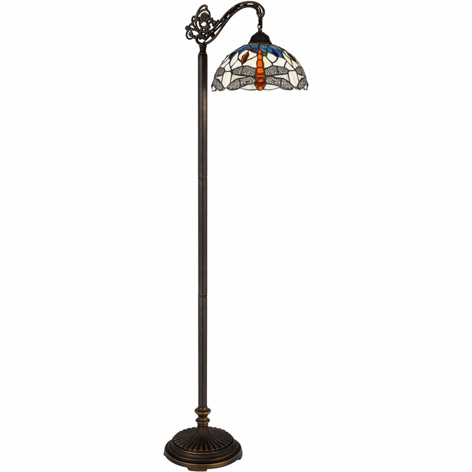 Picture of Cal Lighting BO-3168FL 60 watt Colebridge Downbridge Tiffany Floor Lamp&#44; Bronze